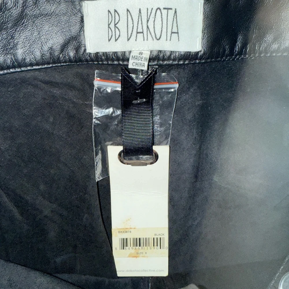 BB Dakota Wilson’s Dark Real Leather Trouser Pants Sz 8 NWT